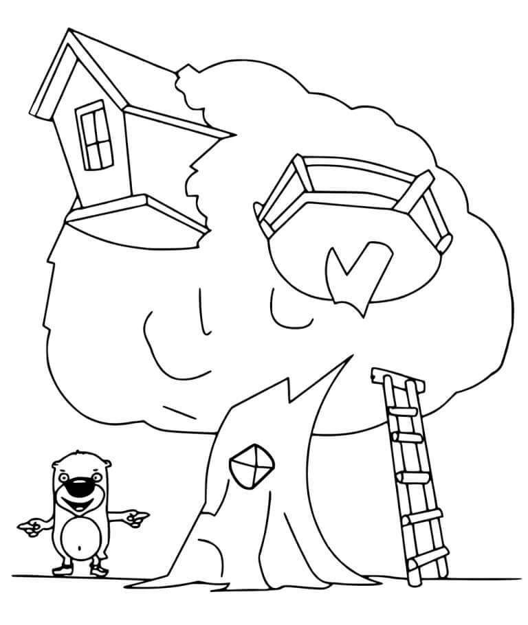 Fun Treehouse Coloring Page