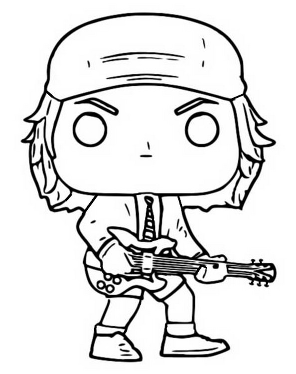 Funko Pop Rock Ac Dc Angus Young Coloring Page