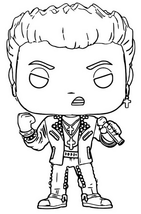 Funko Pop Rock Billy Idol Coloring Page
