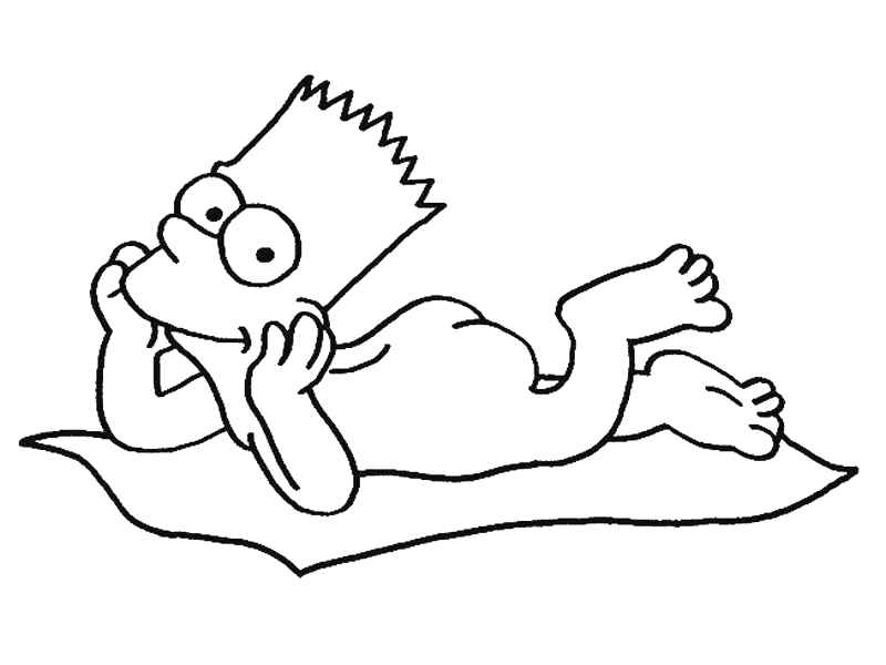 Funny Bart Simpson Coloring Page