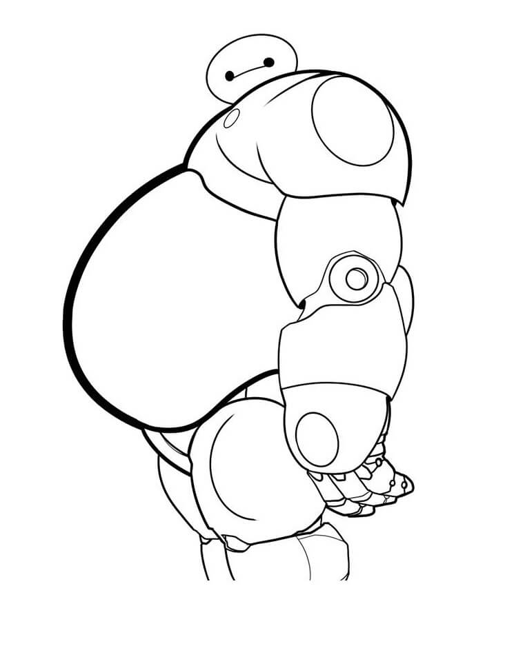 Funny Baymax Coloring Page