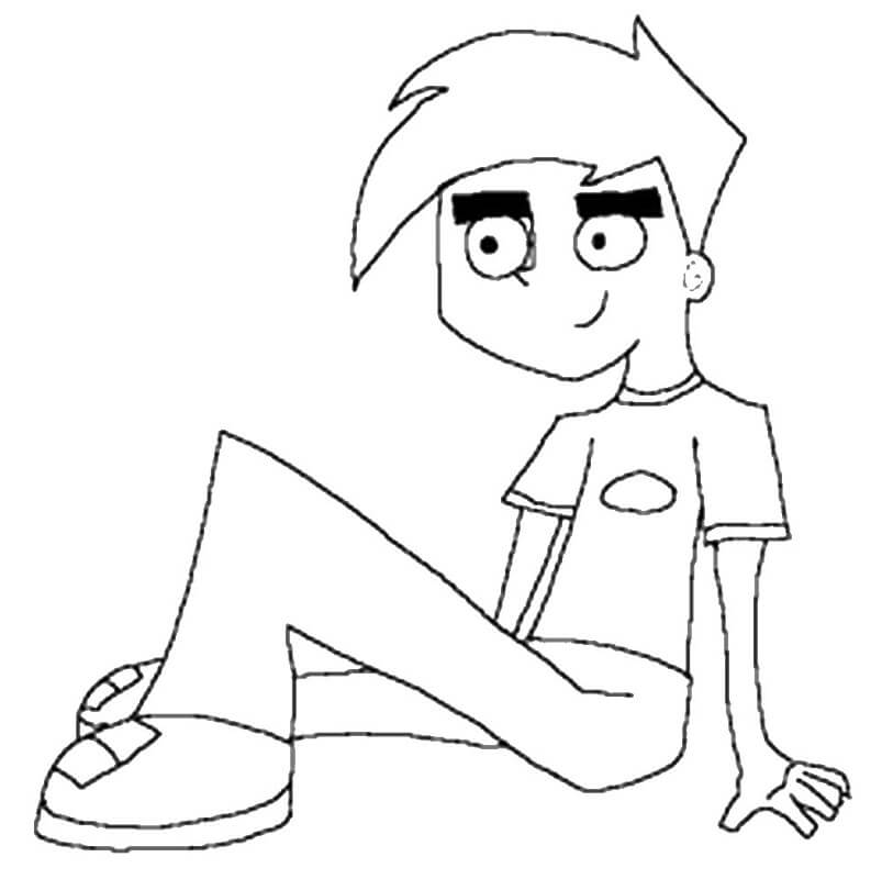 Funny Danny Phantom Coloring Page