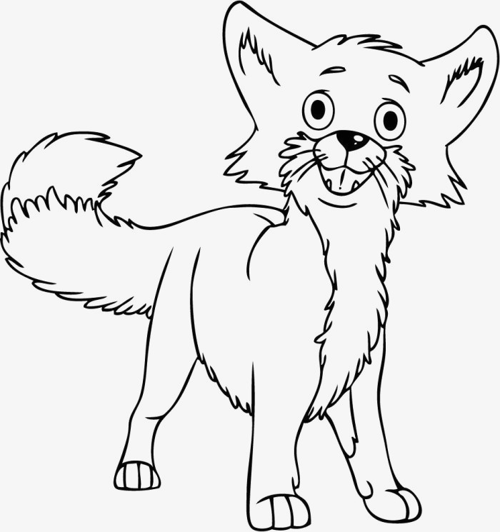 Funny Fox Smiling Coloring Page