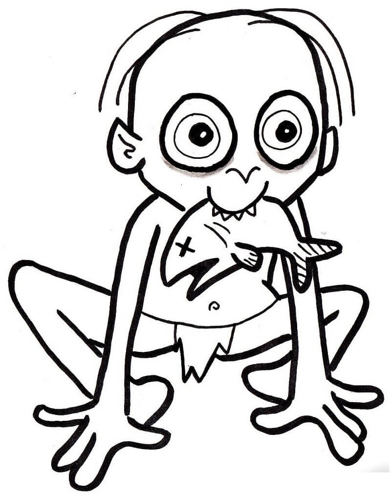 Funny Gollum Coloring Page