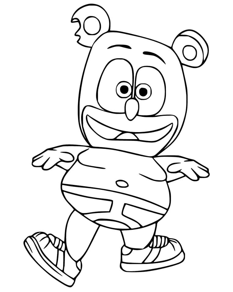 Funny Gummy Bear Coloring Page