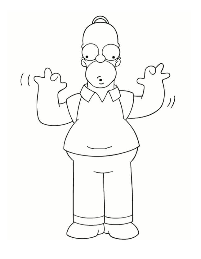 Funny Homer Simpson 1 Coloring Page