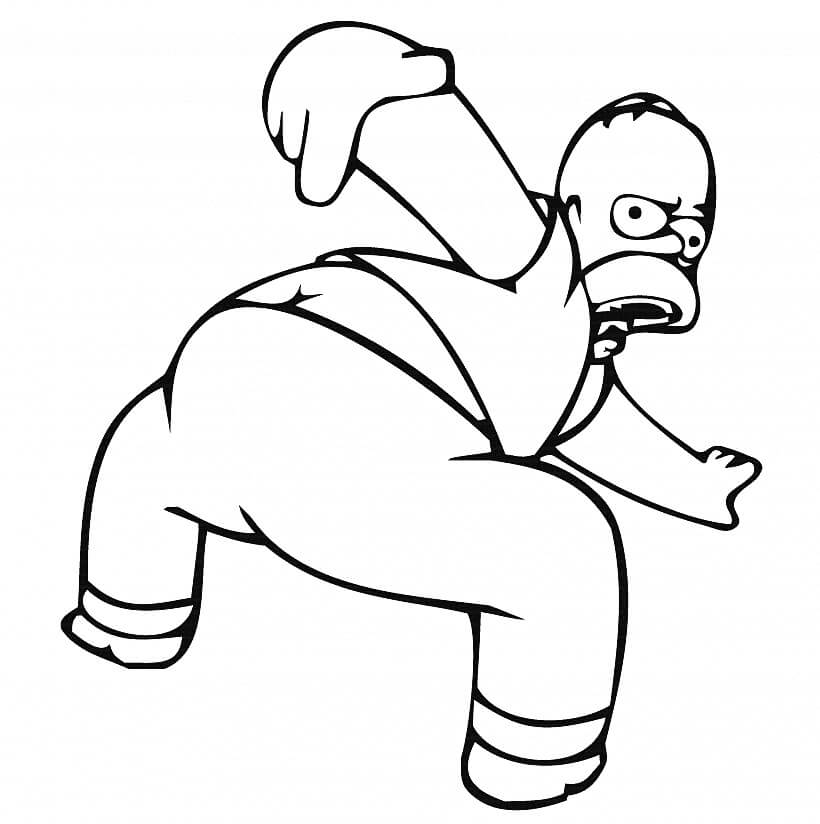 Funny Homer Simpson 2 Coloring Page