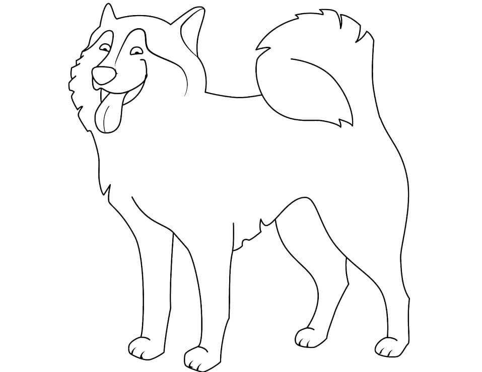 Funny Husky Coloring Page