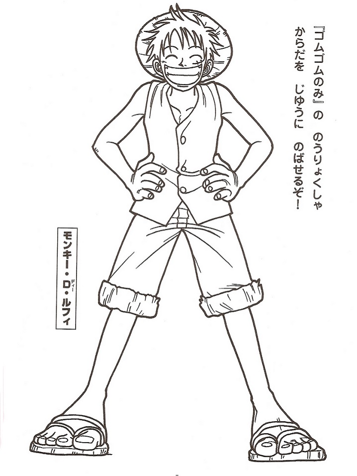 Funny Luffy Smiling Coloring Page