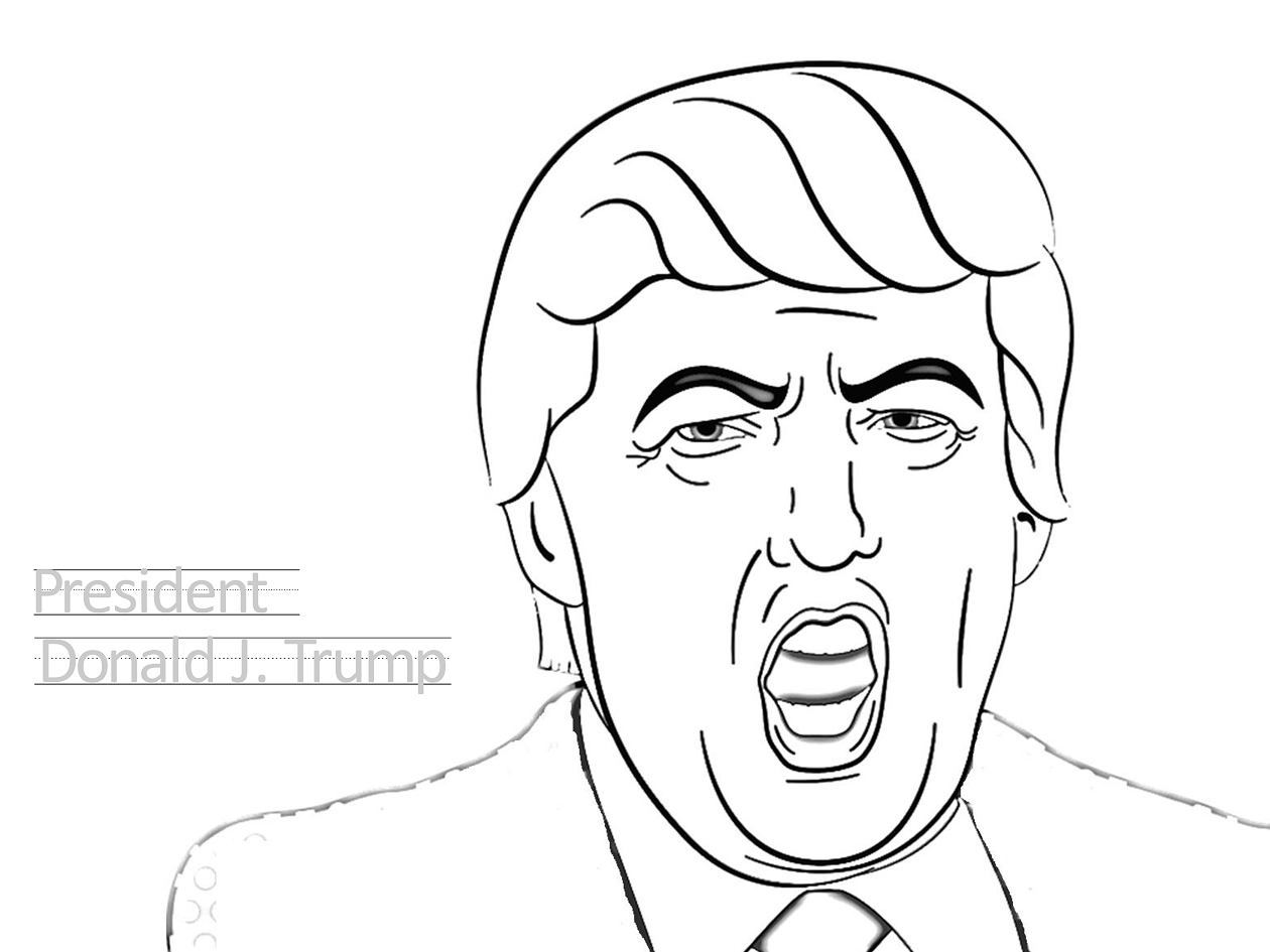 Funny Moment With Donald Trump Coloring Page