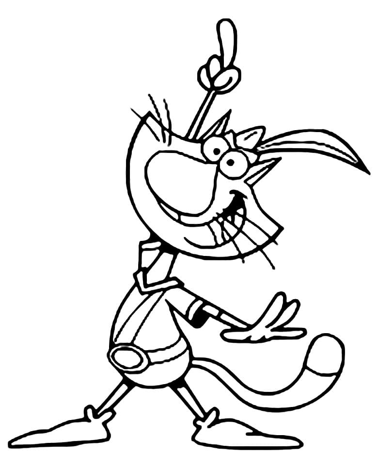 Funny Nature Cat Coloring Page