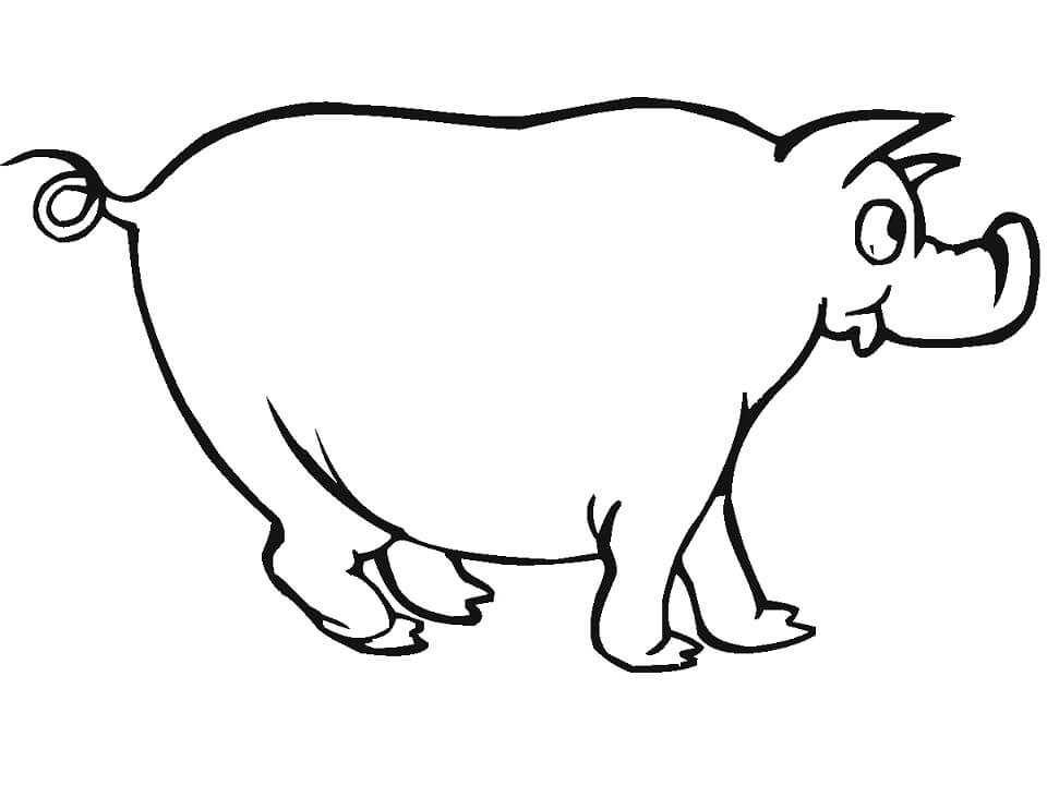Funny Pig Coloring Page