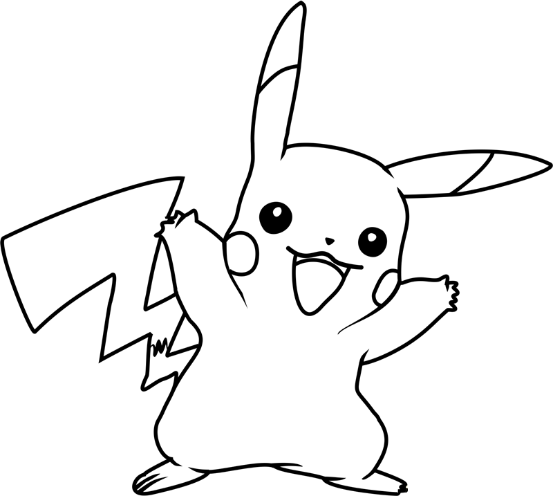 Funny Pikachu Coloring Page