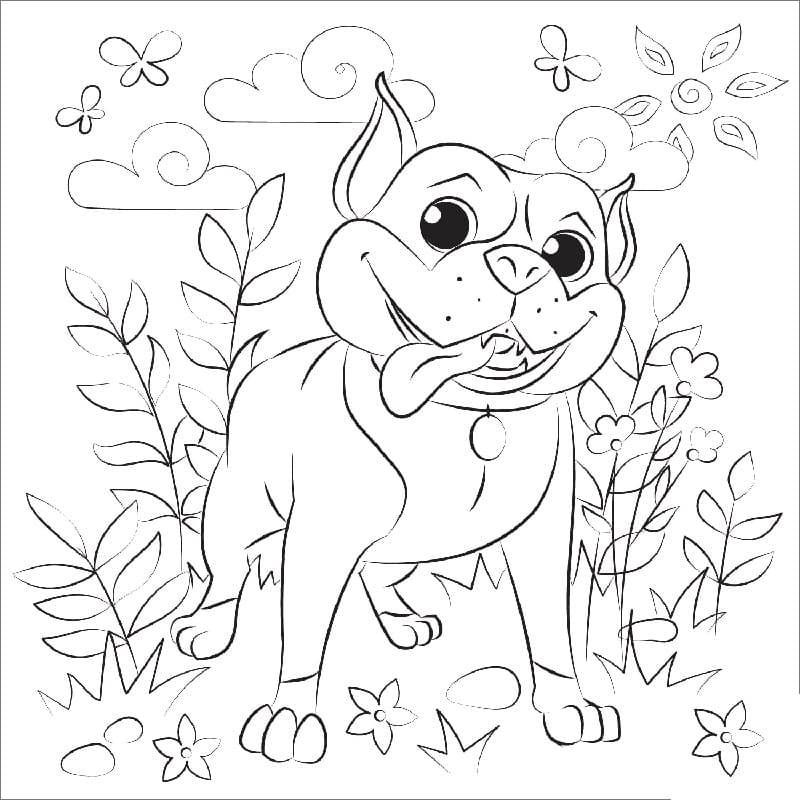 Funny Pitbull Coloring Page
