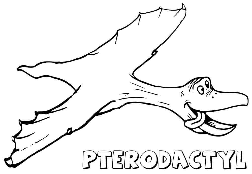 Funny Pterodactyl Coloring Page