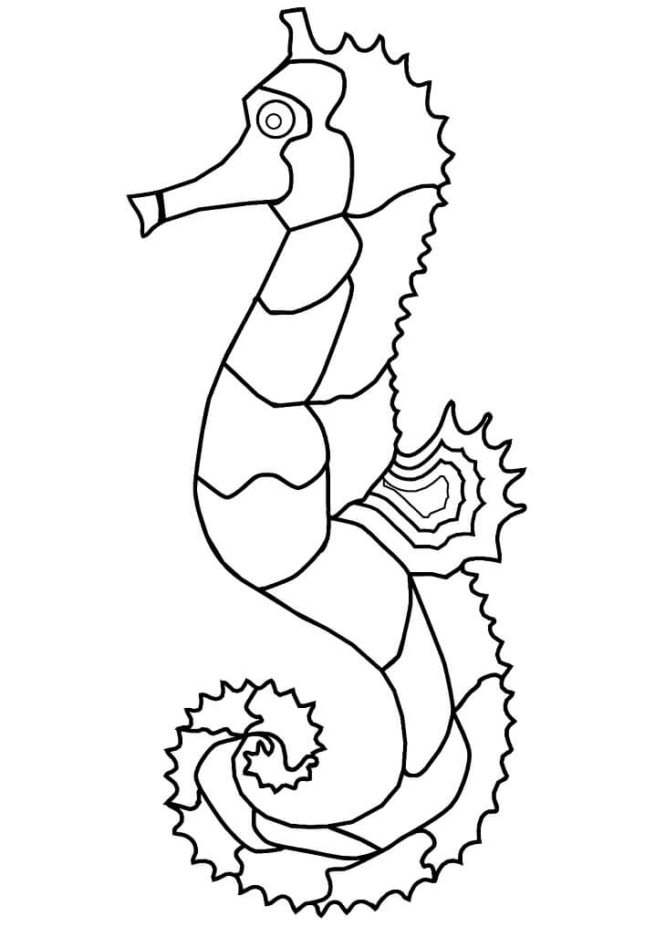 Funny Seahorse 1 Coloring Page