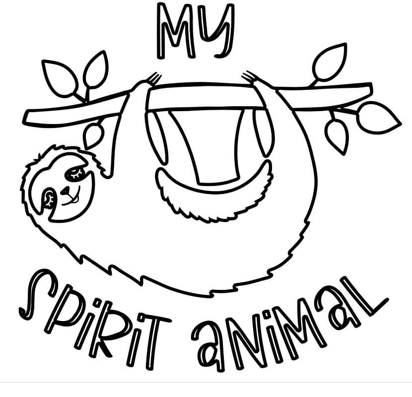 Funny Sloth Coloring Page