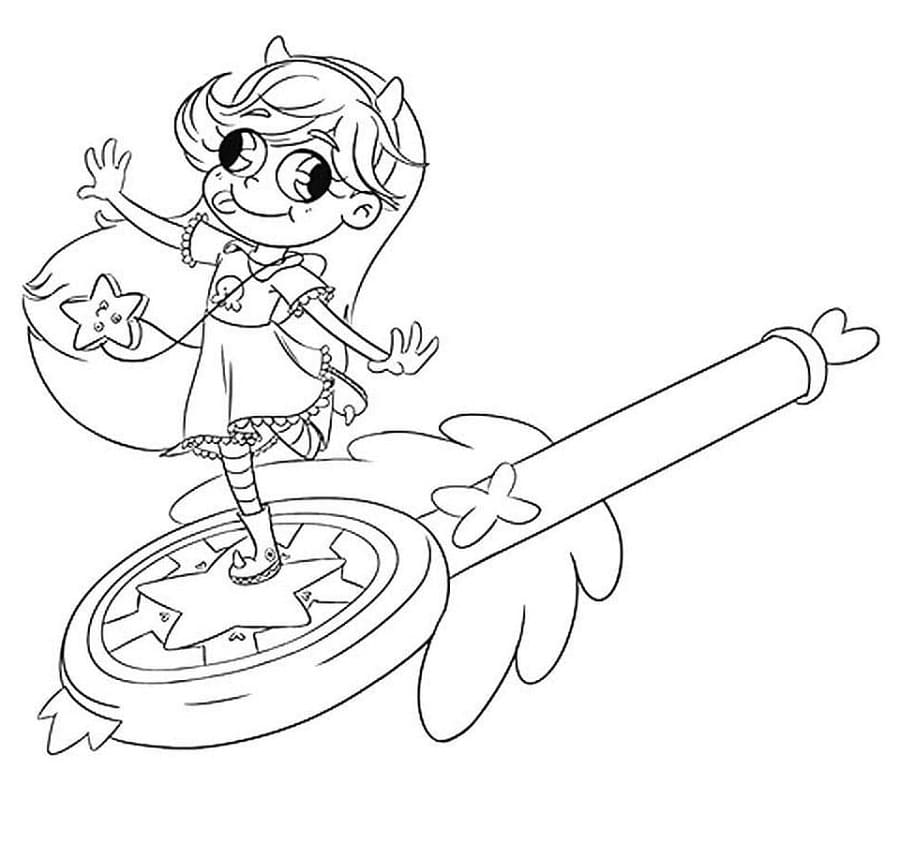 Funny Star Butterfly Coloring Page