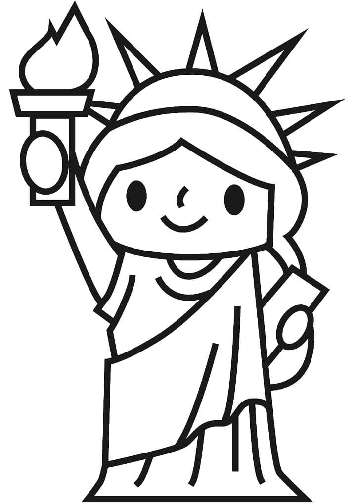 Funny Statue of Liberty Coloring Page