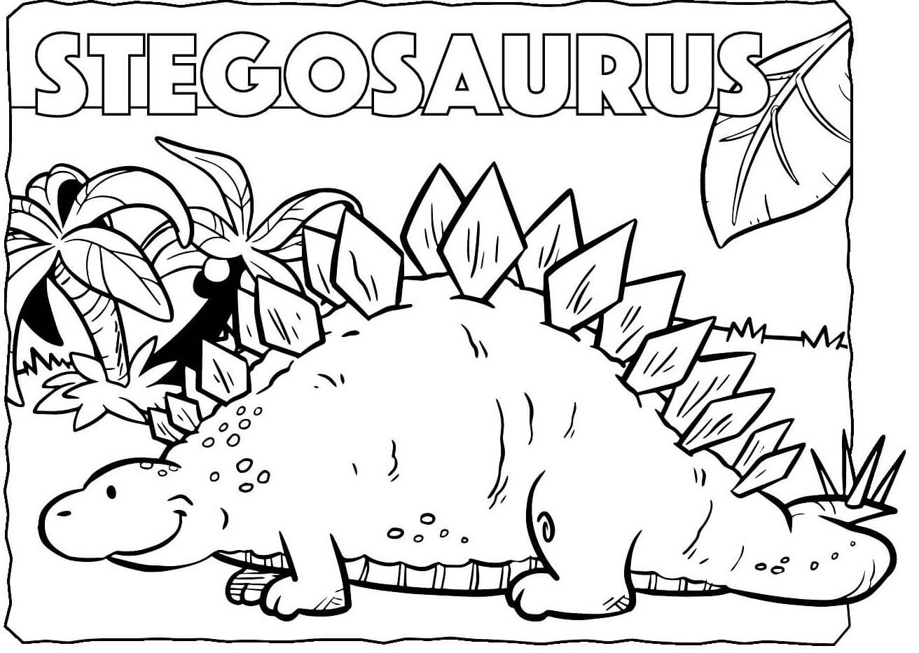 Funny Stegosaurus Coloring Page