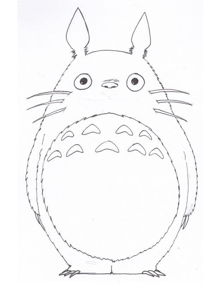 Funny Totoro Coloring Page