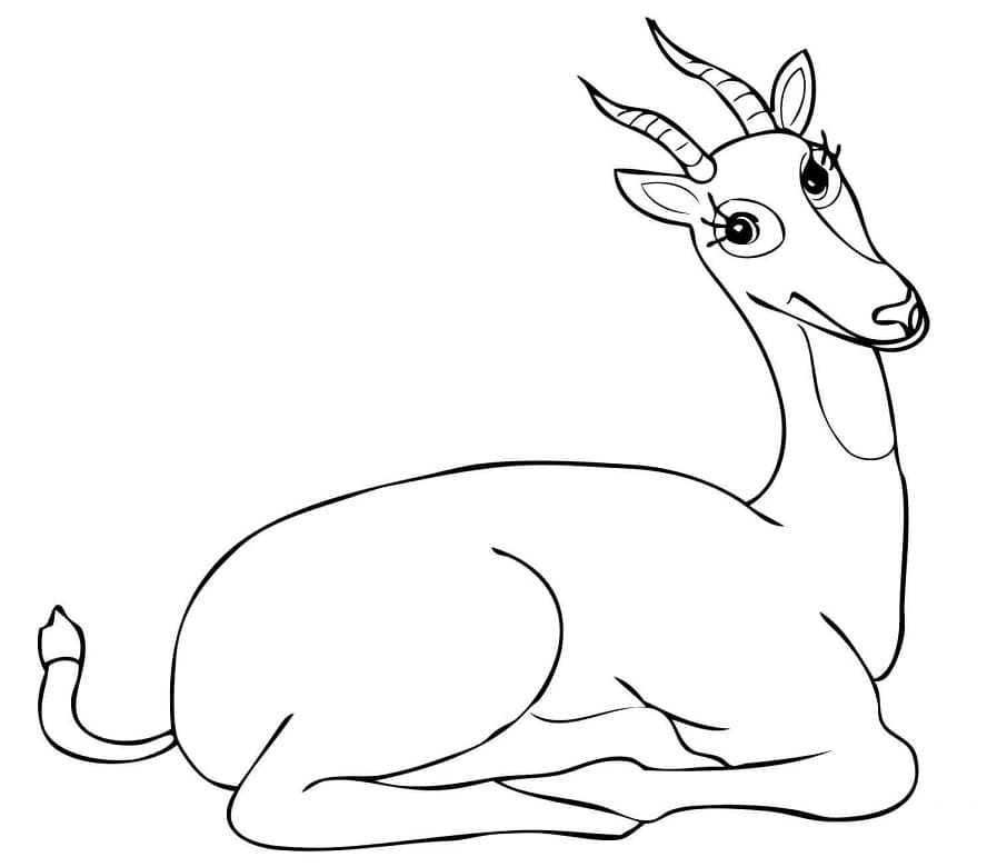 Funny Uganda Kob Antelope Coloring Page