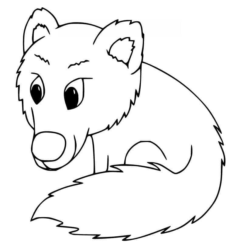 Furry Cute Fox Coloring Page