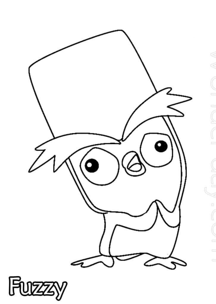 Fuzzy Zooba Coloring Page