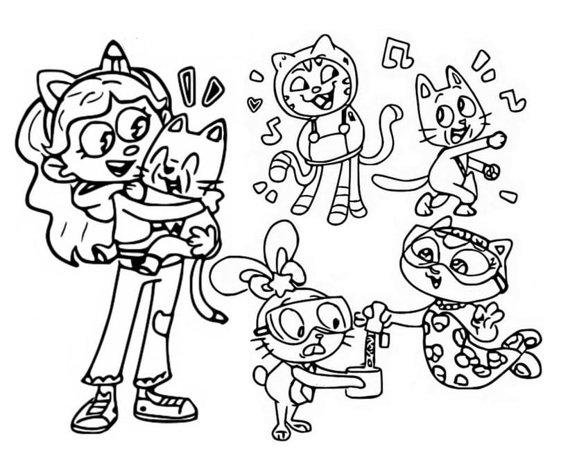 Gabby and Friends Coloring Page