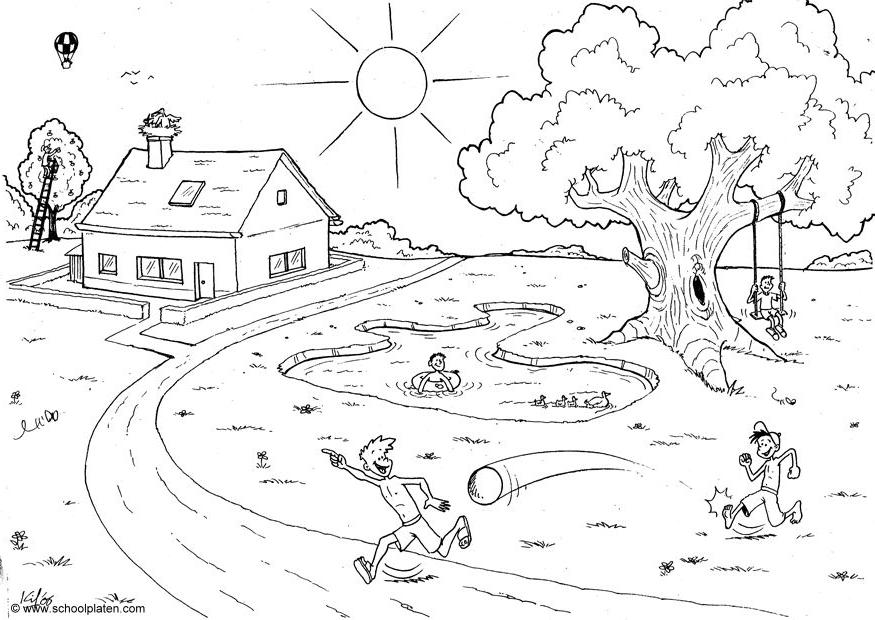 Garden In A Summer Day7460 Coloring Page