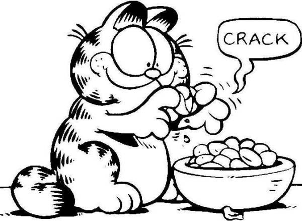 Garfield Eating Nuts