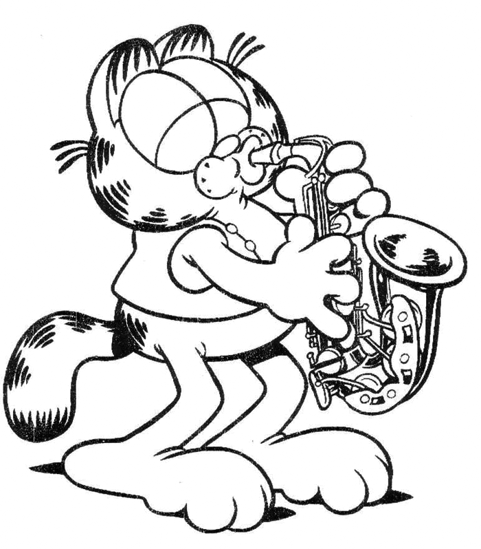 Garfield Playing Saxophone