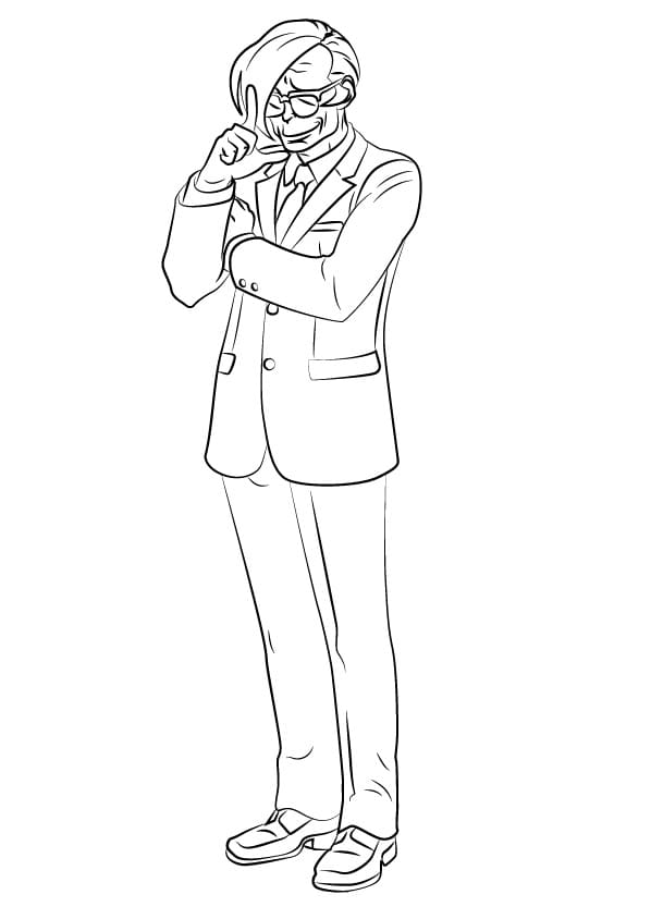 Gaspen Payne from Ace Attorney Coloring Page