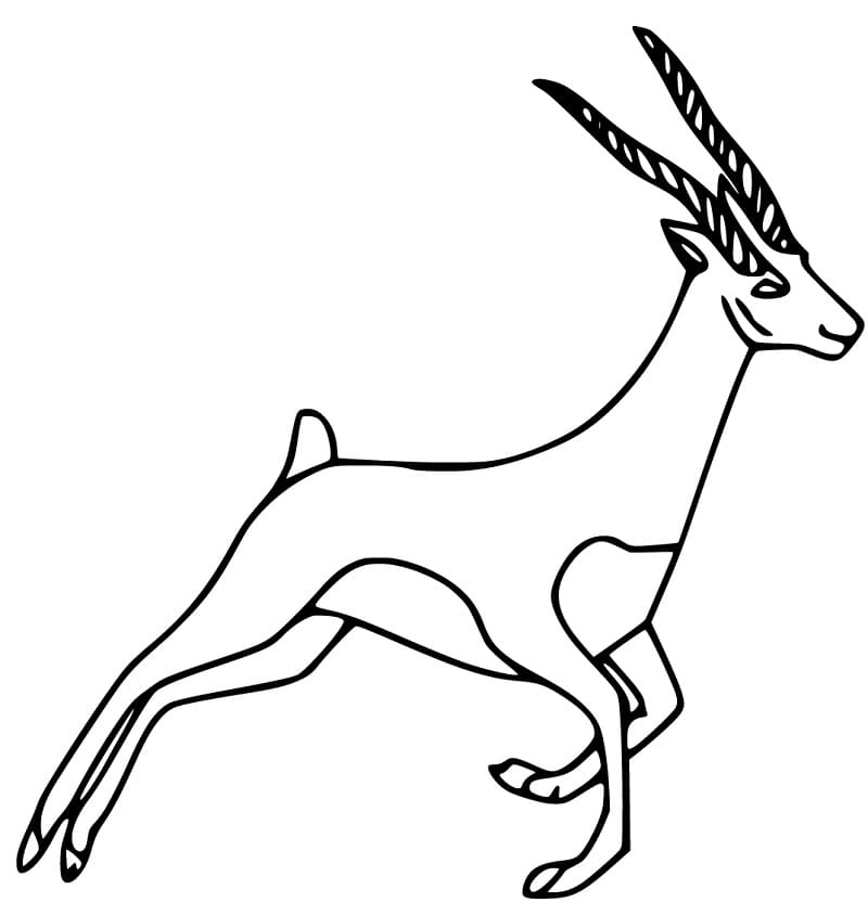 Gazelle Smiling Coloring Page