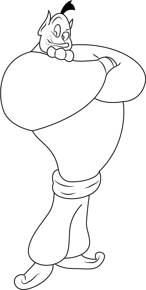Genie From Aladdin Coloring Page