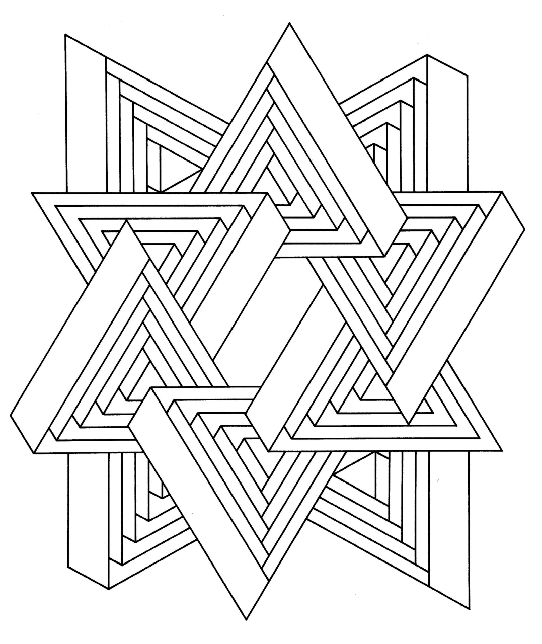 Geometric Triangle Coloring Page