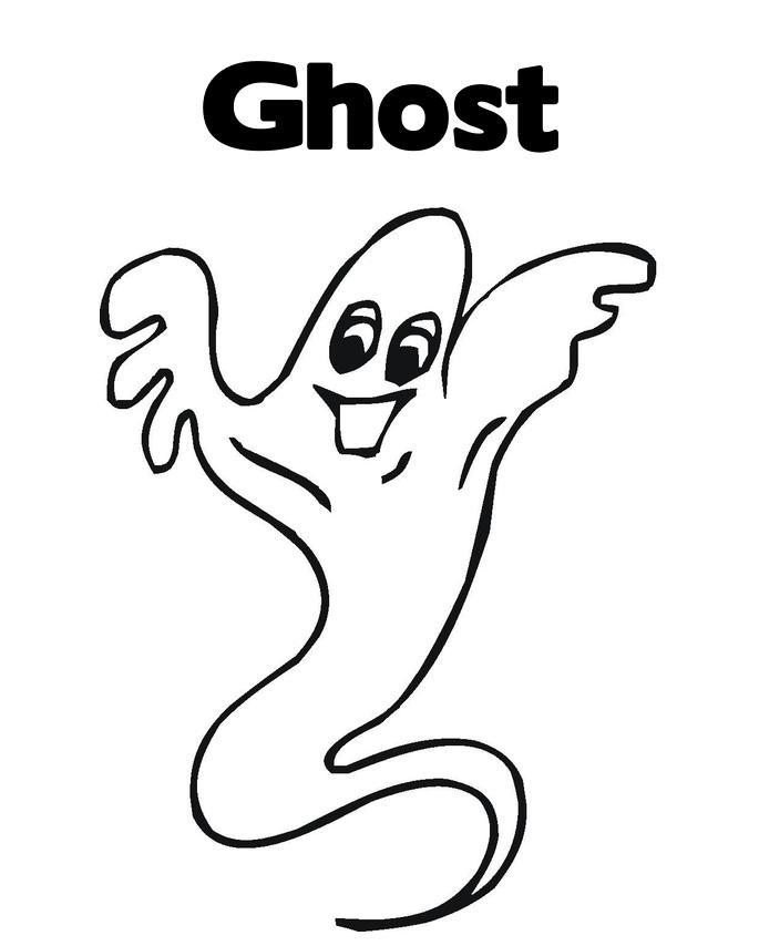 Ghost Free Halloween Kids Coloring Page