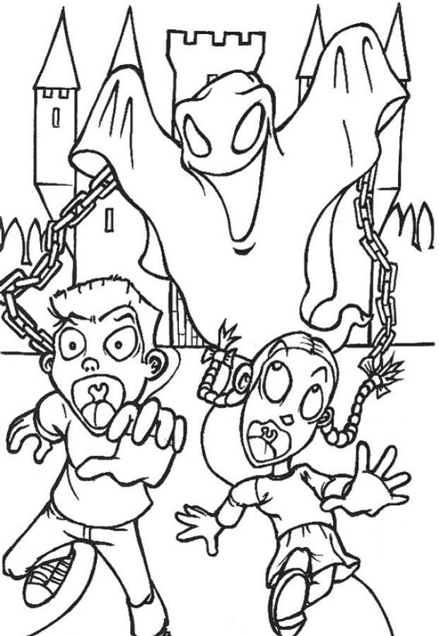 Ghost Halloween Print Out Coloring Page