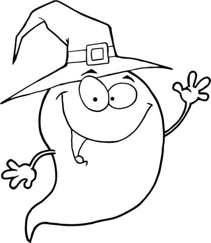Ghost The Witch Coloring Page
