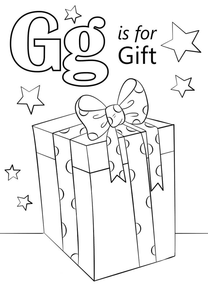 Gift Letter G Coloring Page