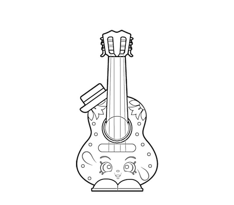 Gilberto Guitar Shopkin Coloring Page