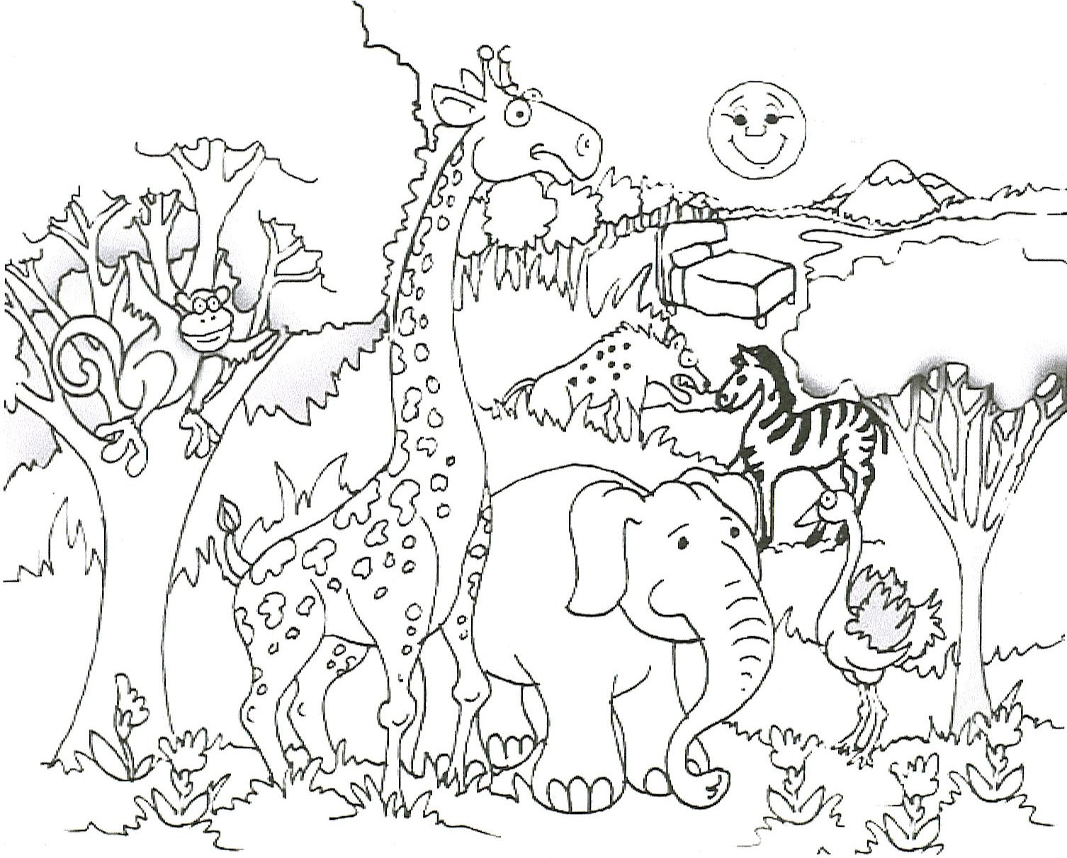 Giraffe And His Friends Coloring Page