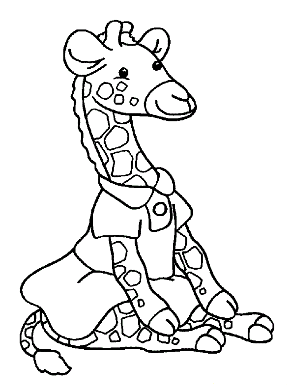 Giraffe In A Dress Animal Scdb1 Coloring Page