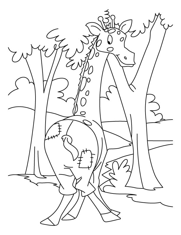 Giraffe With Pants Animal Sd422 Coloring Page