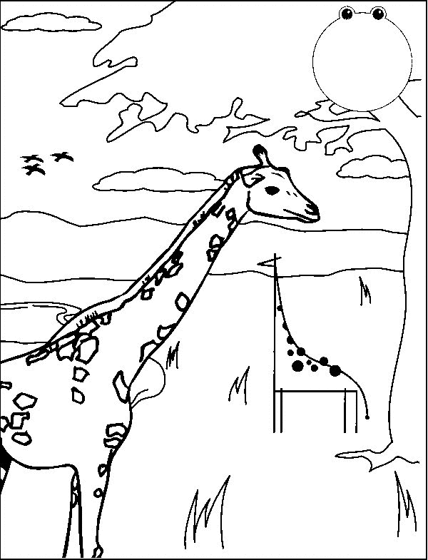 Giraffes In The Jungle Animal S978e Coloring Page