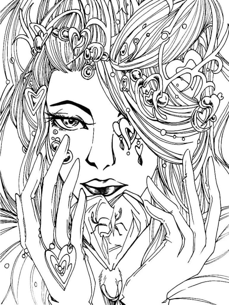 Girl Aestheic Coloring Page