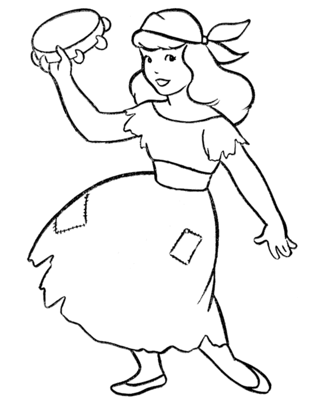 Girl Halloween Costume Coloring Page