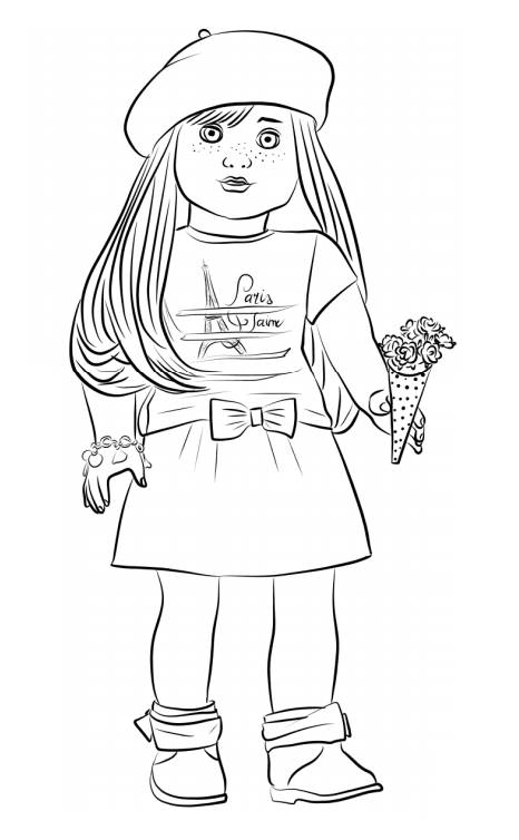 Girl Holding Ice Cream Coloring Page