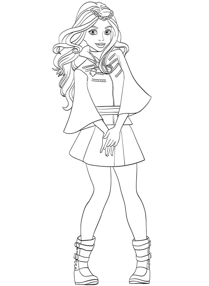 Cool Girl in a Skirt Coloring Page