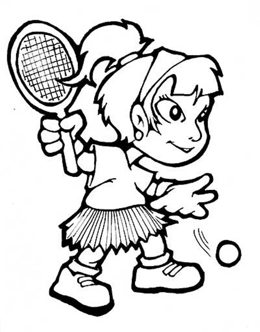 Girl Playing Tennis S66d0 Coloring Page